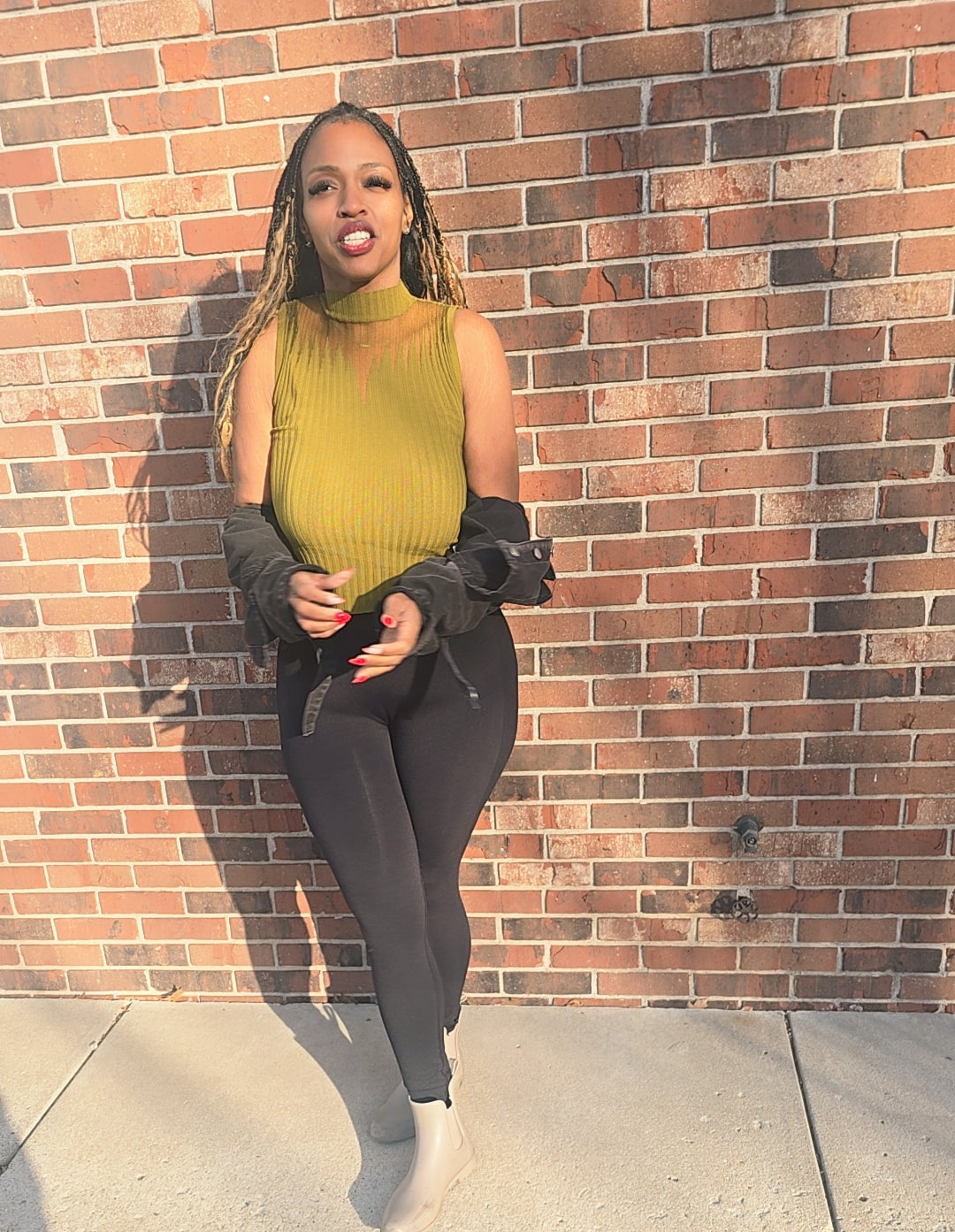 High-Neck Ribbed Sleeveles Top