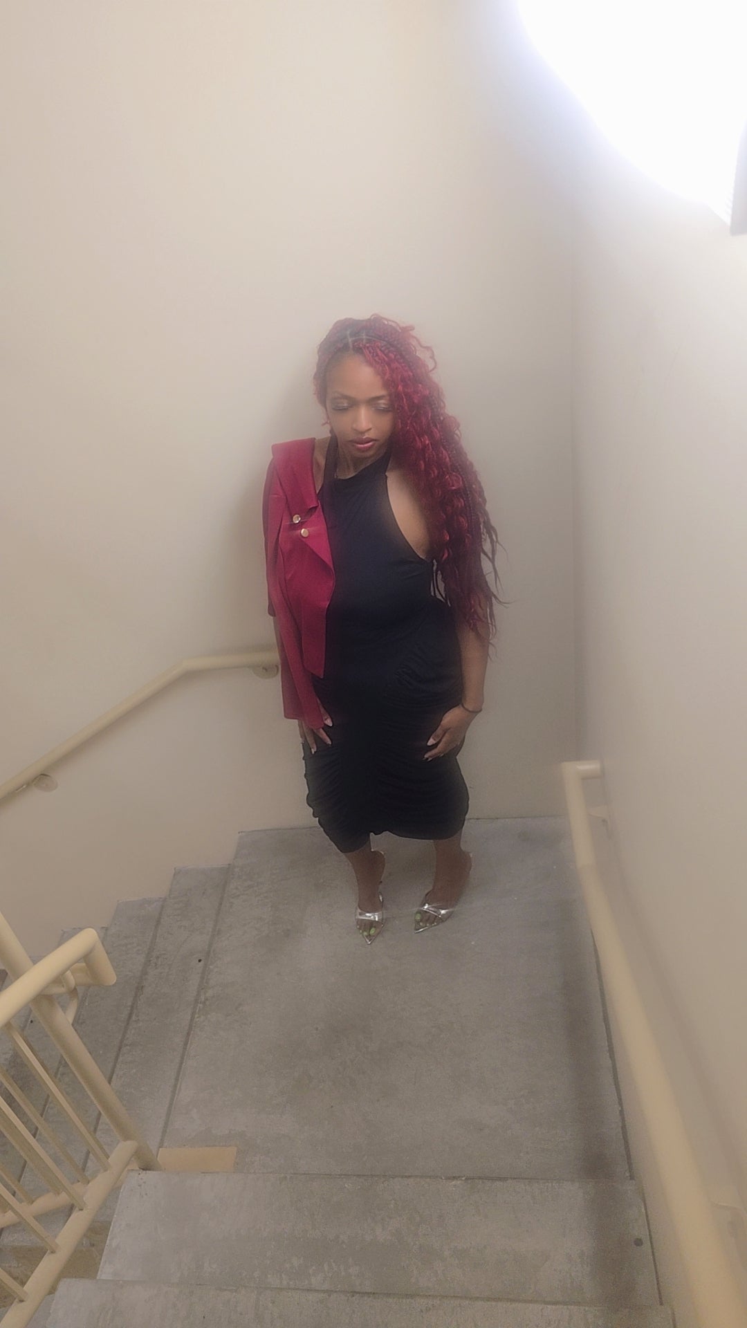 Black Ruched Midi Dress