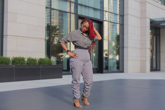 Stripe Mi Down Midi Shirt